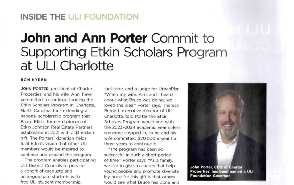 ULI Charlotte Etkin Scholar Program